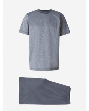 Zimmerli of Switzerland Pigiama A Righe A Contrasto - Blu