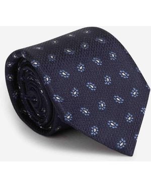 ZEGNA Printed Silk Tie - Blue