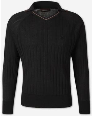 Wales Bonner Roots Polo Neck Sweater - Black