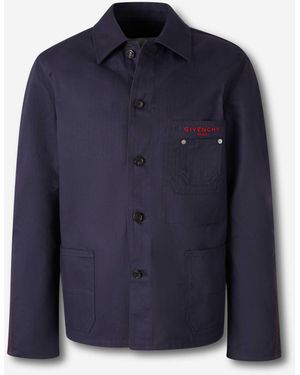 Givenchy Sobrecamisa Logo Algodón - Azul
