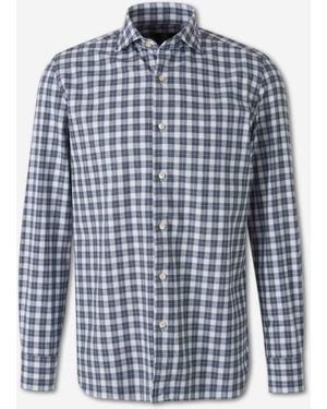 Luigi Borrelli Napoli Plaid Print Shirt - Blue