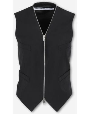 Alexander Wang Zip-Up Vest Top - Black