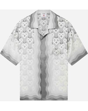 CASABLANCA Chemise En Soie Monogrammée - Gris