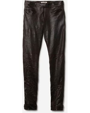 Miu Miu Slim Fit Leather Trousers - Black