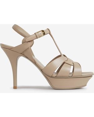 Saint Laurent Tribute-Sandalen Mit Absatz - Braun