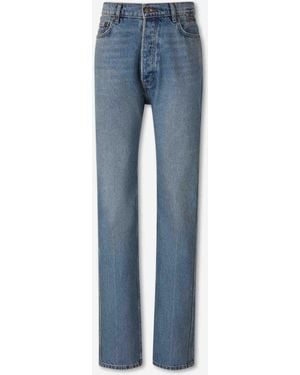 Rhude Straight Leg Cotton Jeans - Blue
