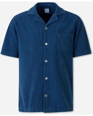 Fedeli Cotton Terry Shirt - Blue