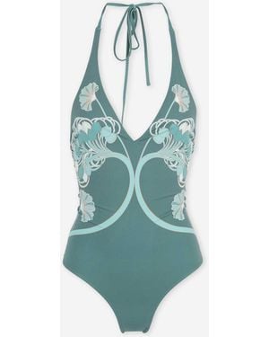 La DoubleJ Bedruckter Badeanzug - Blau