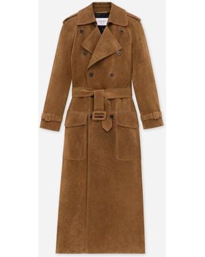 Saint Laurent Gabardina Ante Cintura - Marrone