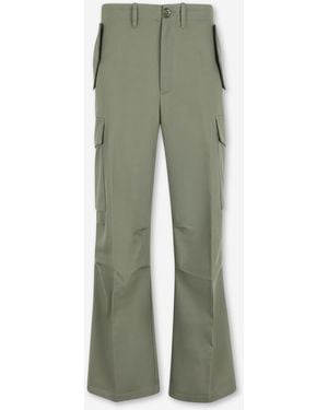Setchu Wide Leg Cargo Trousers - Green