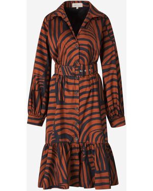 ANDRES OTALORA De Mi Vida Midi Dress - Brown