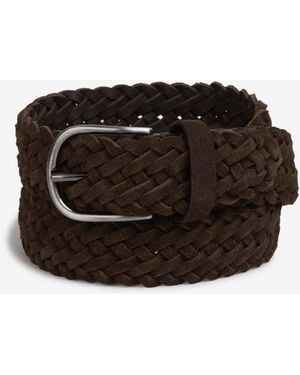Santa Eulalia Braided Suede Belt - Black