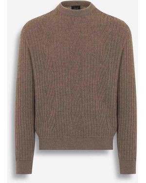 Brioni Jersey Cuello Redondo - Marrón