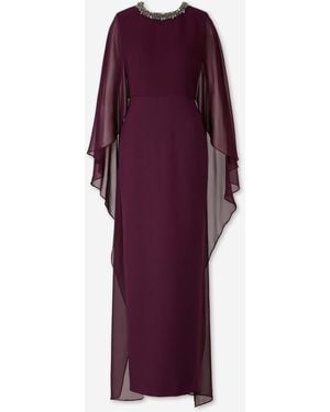 Roland Mouret Chiffon Maxi Dress - Purple