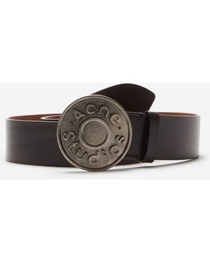 Acne Studios Leather Belt With Logo - White