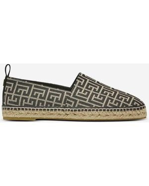 Balmain Monogram Jacquard Espadrilles - Grey
