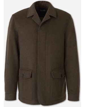 ZEGNA Short Cashmere Coat - Brown