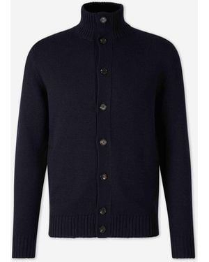 Zanone Wool Knit Cardigan - Blue