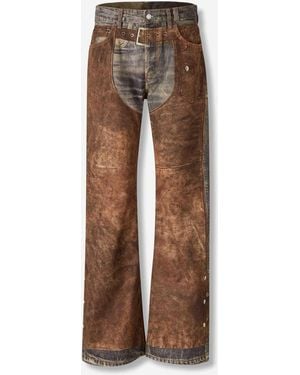 Acne Studios Wide Jeans Trompe-L'Œil - Brown