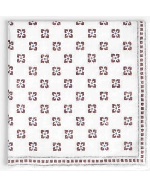 Santa Eulalia Pañuelo Floral Lino - Bianco