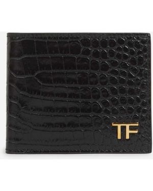 Tom Ford Portafoglio Con Logo Coccodrillo - Bianco
