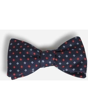 Petronius Floral Silk Bow Tie - Blue