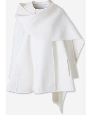 Alaïa Woolen Scarf Coat - White