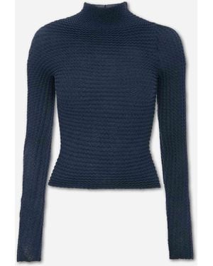 Victoria Beckham Textured Knit Jersey - Blue