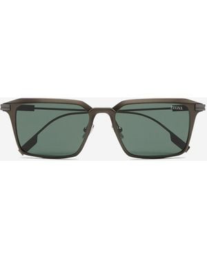 ZEGNA Occhiali Da Sole Rettangolari - Verde