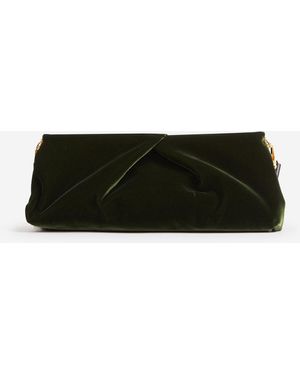Dries Van Noten Borsa Clutch Plissettata - Nero