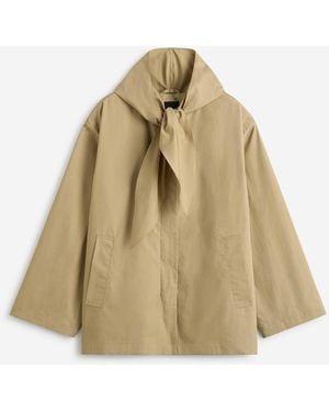 TOTEME Trench Coat With Hood And Bow - Natural