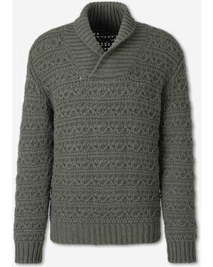 Canali Thick V-Neck Jumper - Green
