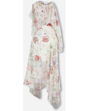 McQueen Asymmetrical Midi Dress - White