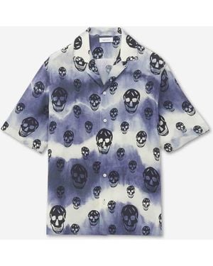 McQueen Camisa Casual Calaveras - Azul