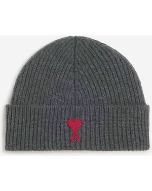 Ami Paris Gorro Punto Lana - Gris