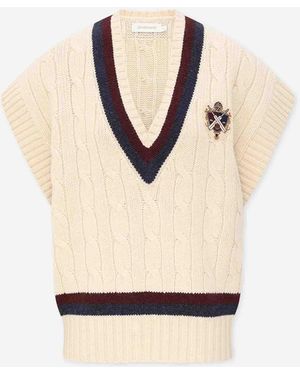 Zimmermann Valiant Cable Knit Vest - White