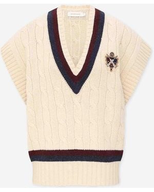 Zimmermann Valiant Cable Knit Vest - White