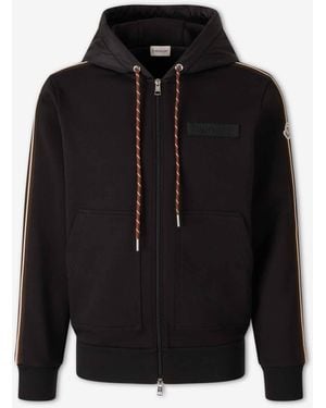 Moncler Felpa Con Cappuccio E Cerniera - Nero