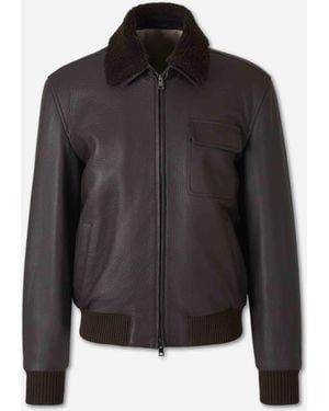 Santa Eulalia Casual Leather Jacket - Black