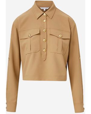 Veronica Beard Colvin Button Blouse - Natural