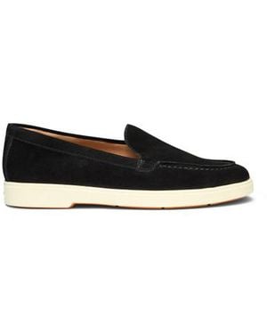 Santoni Schwarze Loafer Für Damen Aus Wildleder
