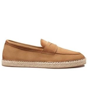 Santoni Beigefarbene Espadrilles Für Herren Aus Wildleder - Natur