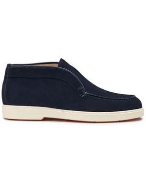 Santoni Damen-Desert-Boot Aus Blauem Wildleder