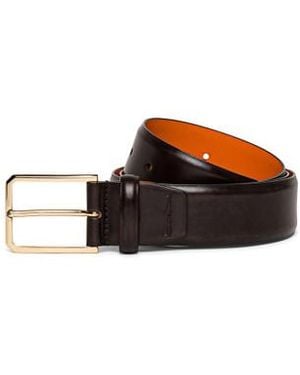 Santoni Brauner Verstellbarer Herrengürtel Aus Leder - Mehrfarbig