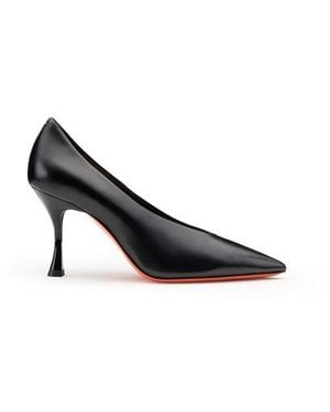 Santoni Schwarze Pumps Für Damen Aus Leder Mit Hohem Absatz