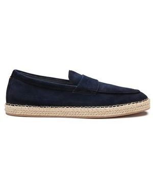 Santoni Blaue Espadrilles Für Herren Aus Wildleder