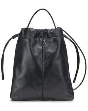 Santoni Schwarze Crossbody Bag Aus Leder