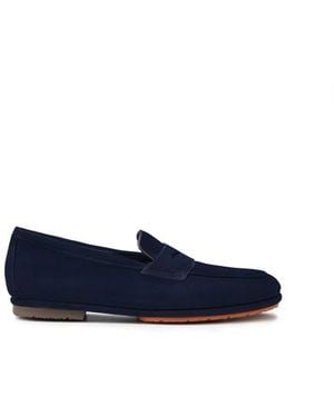 Santoni Mocassino Penny Carla Driver Da Donna - Blu