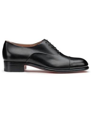 Santoni Schwarze Oxfords Für Damen Aus Leder