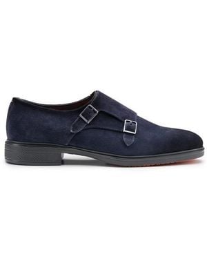 Santoni Doppia Fibbia Easy Da Uomo - Blu